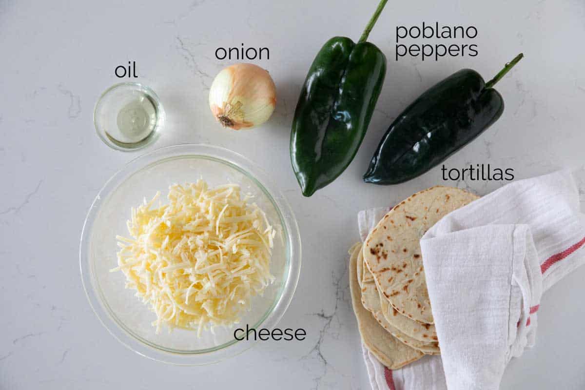 Ingredients to make brisket tacos.