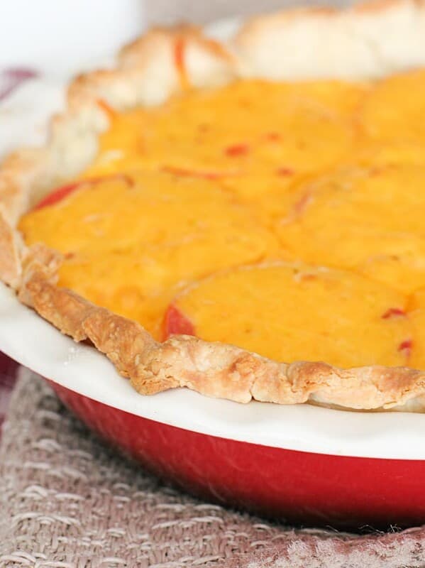 a full Cheeseburger Pie topped with cheese