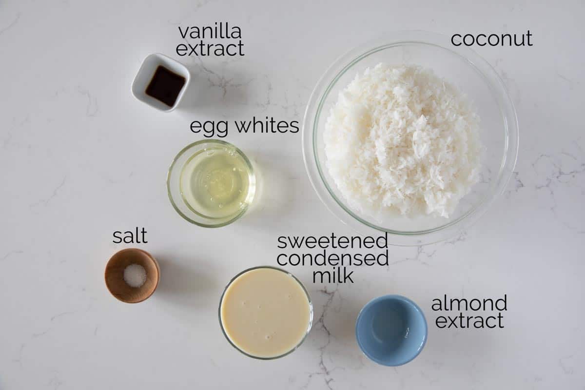 ingredients needed to make Coconut Macaroons