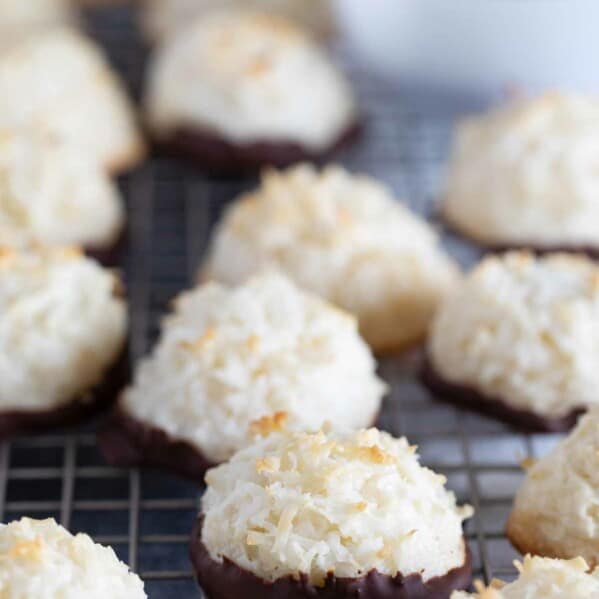 Coconut Macaroons on a cooling rack