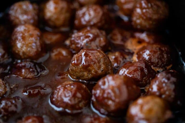 Crockpot BBQ Grape Jelly Meatballs Taste and Tell