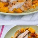 Easy Lemon Chicken with Butternut Squash collage with text overlay