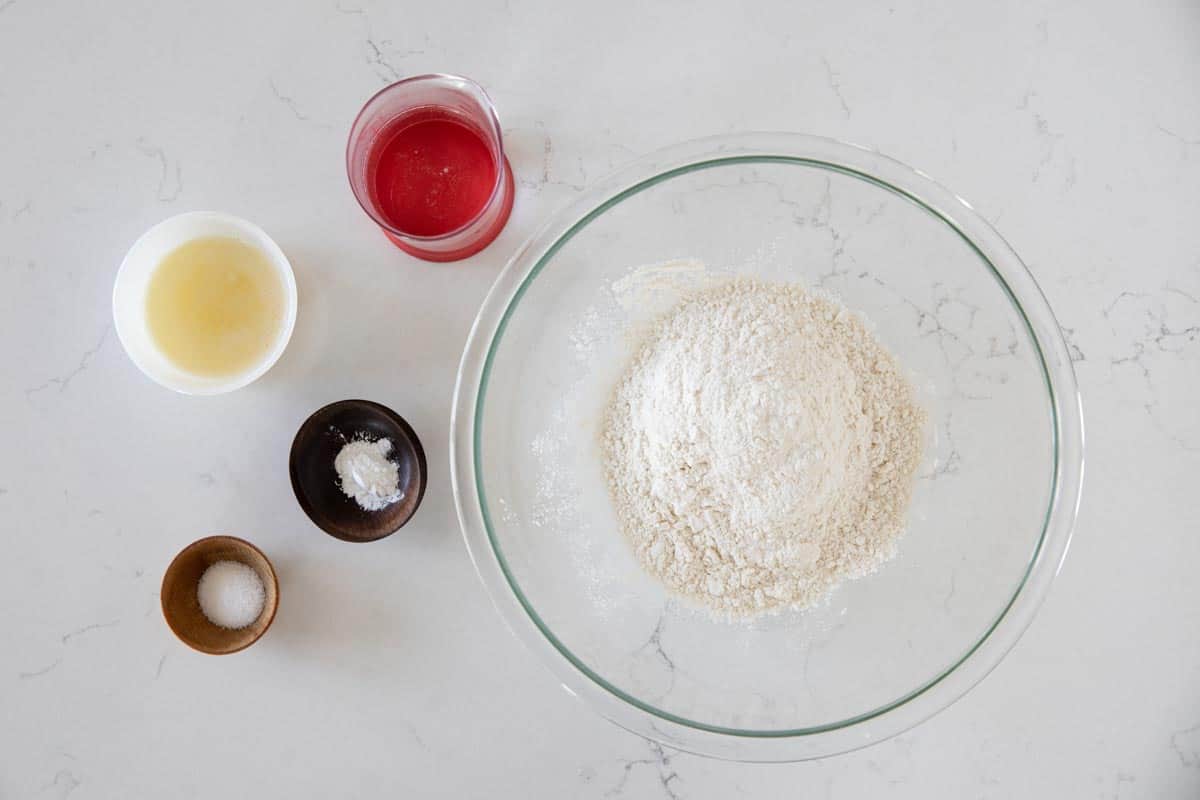 ingredients needed to make flour tortillas.