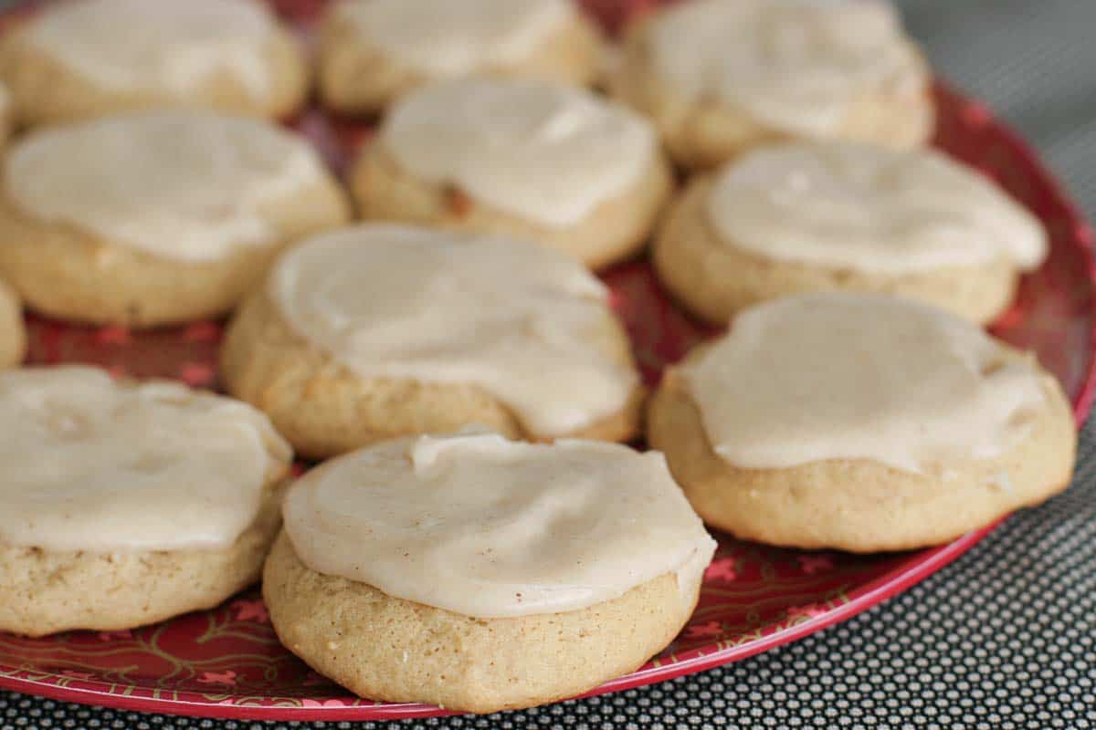 Frosted Butterscotch Cookies on a plate