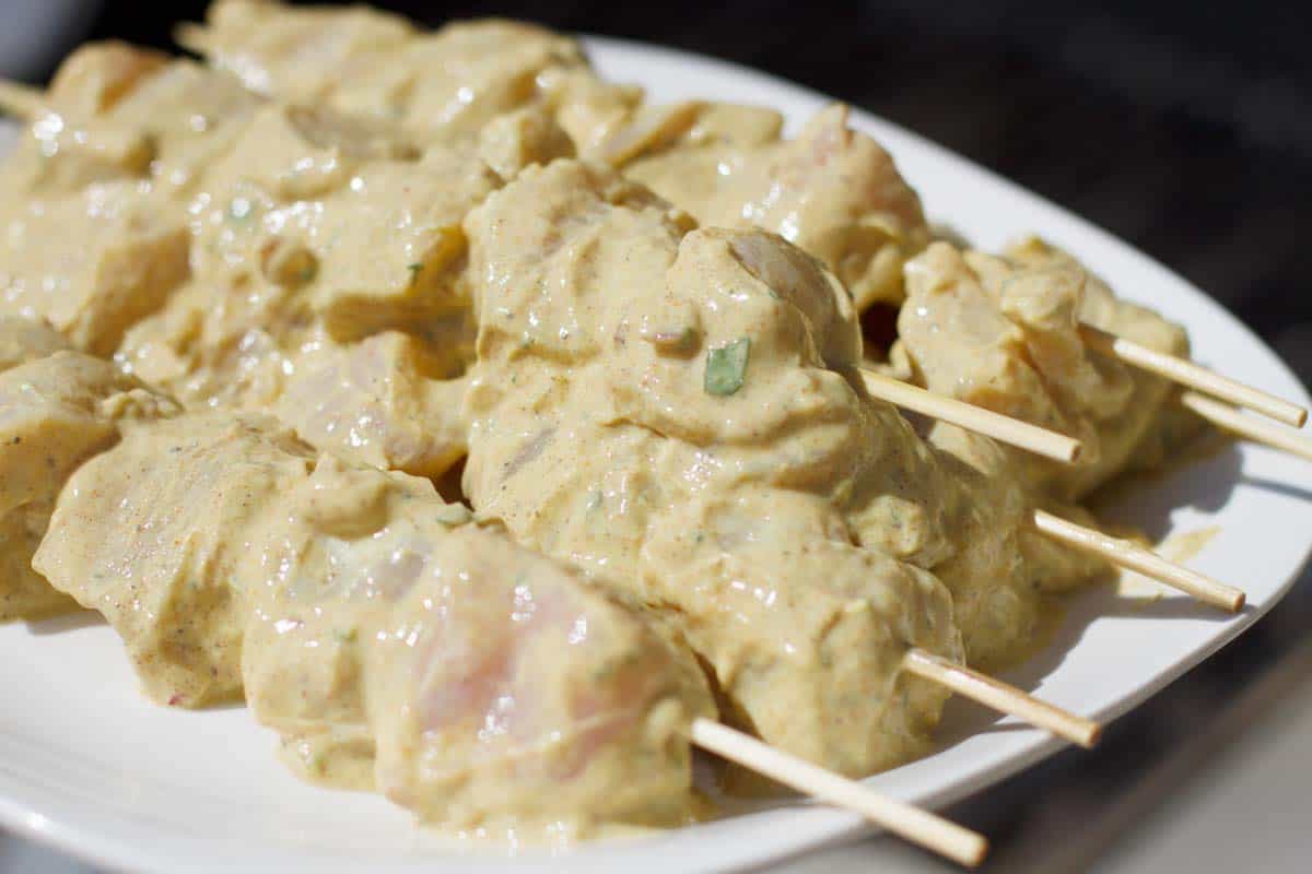 chicken skewers with marinade