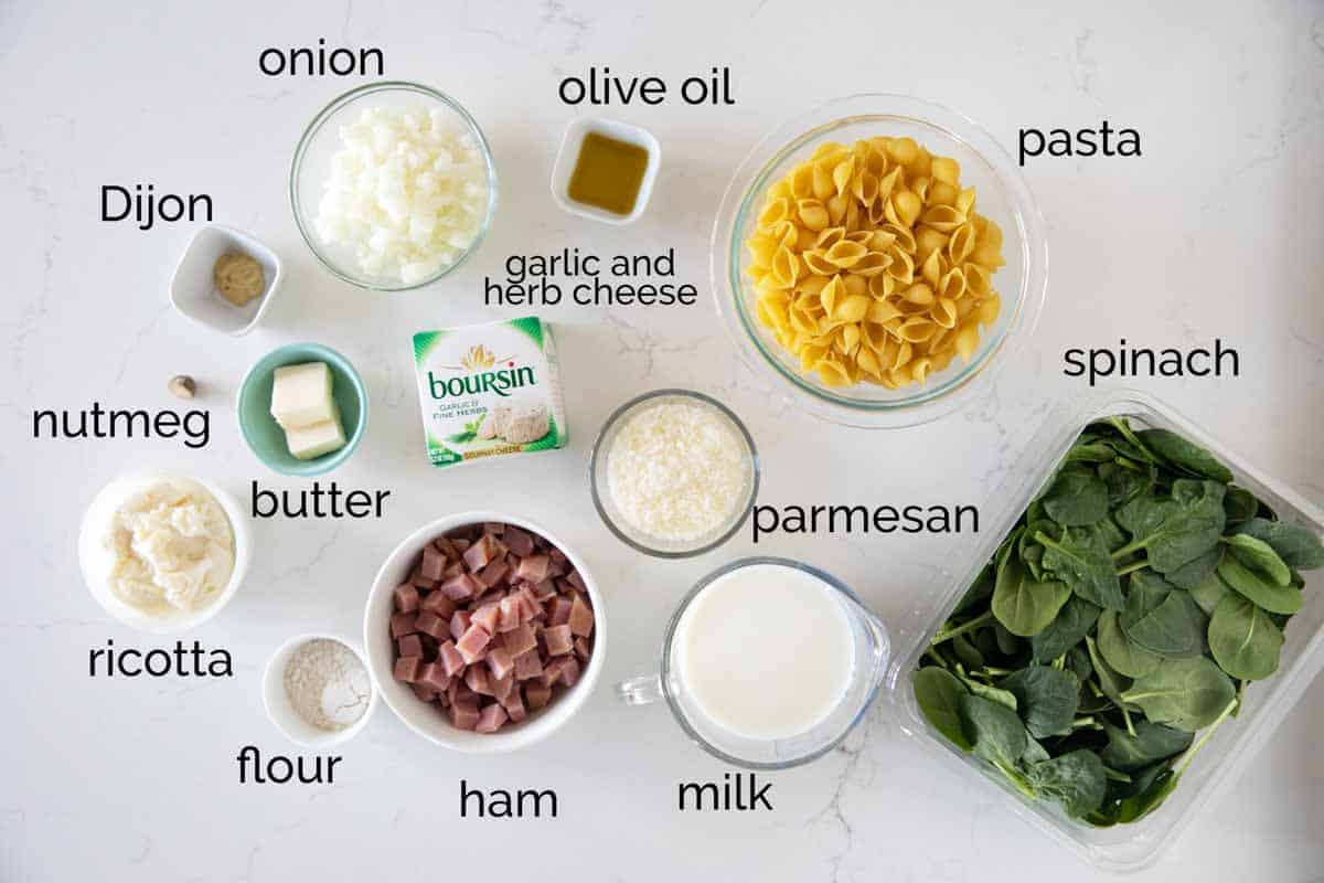 ingredients needed for Ham and Noodle Casserole
