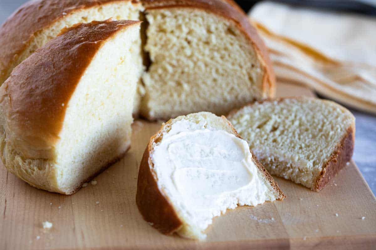 Hawaiian bread slice with butter on top