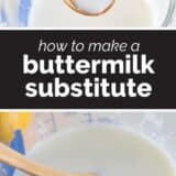 How to Make a Buttermilk Substitute collage with text bar in the middle