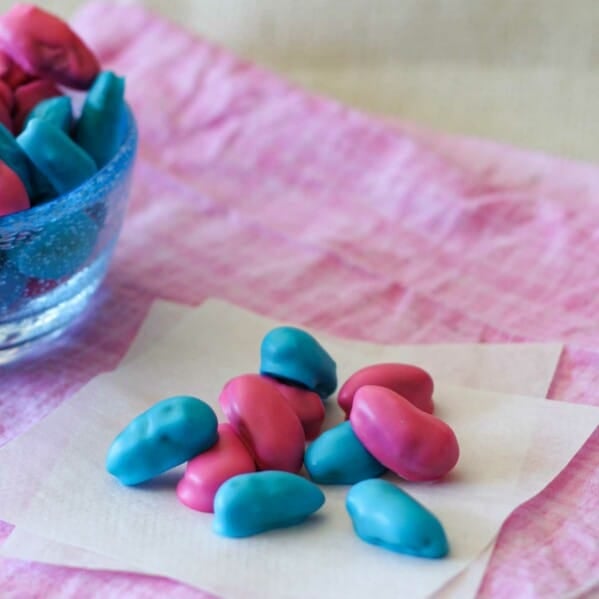 homemade jordan almonds in a stack