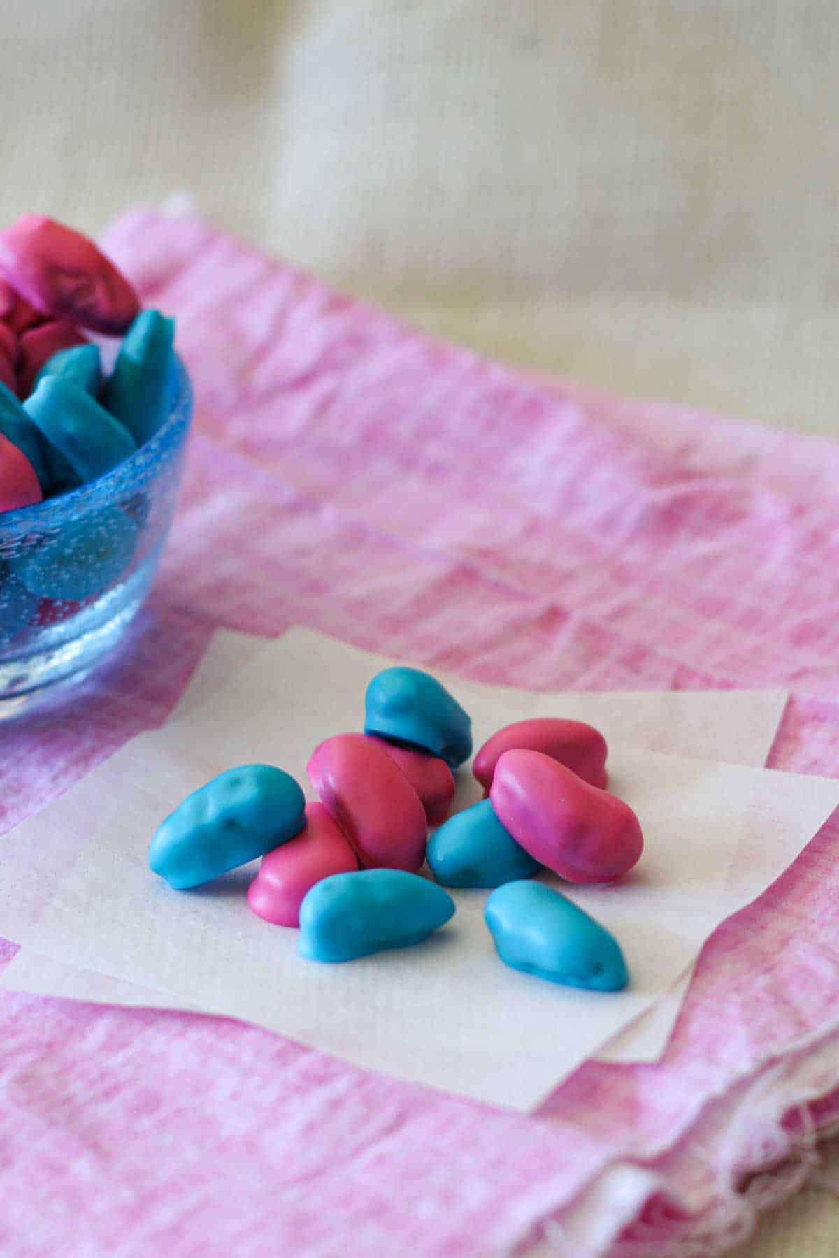 homemade jordan almonds in a stack