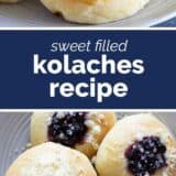 Kolaches collage with text bar in the middle