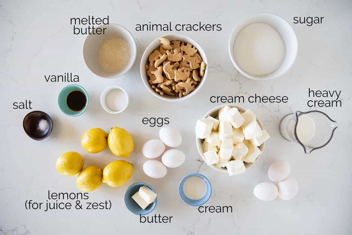 ingredients needed to make lemon cheesecake