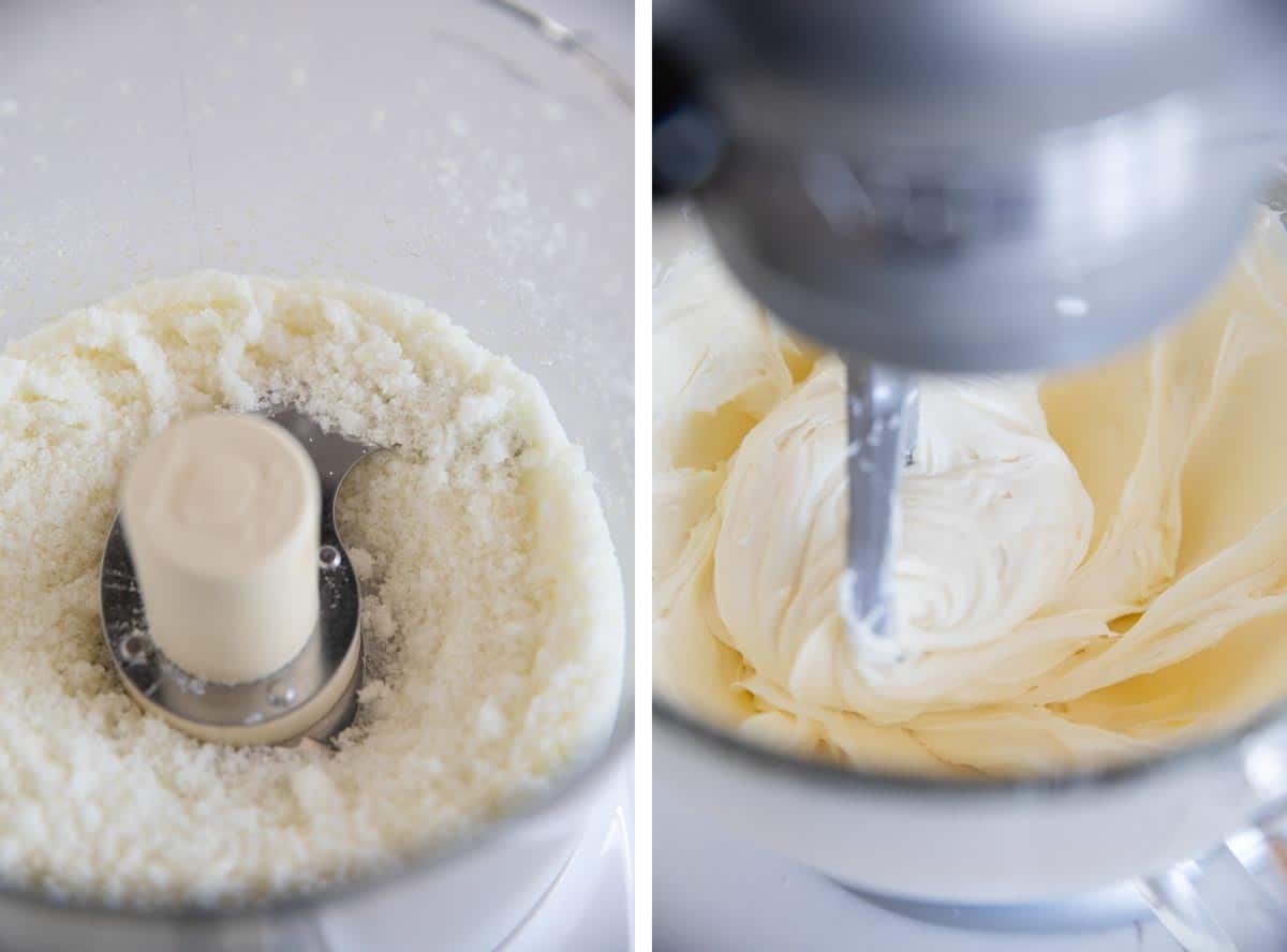 making cheesecake filling.