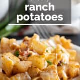 Ranch Potatoes with text overlay