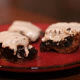 S'mores Brownies on a red plate