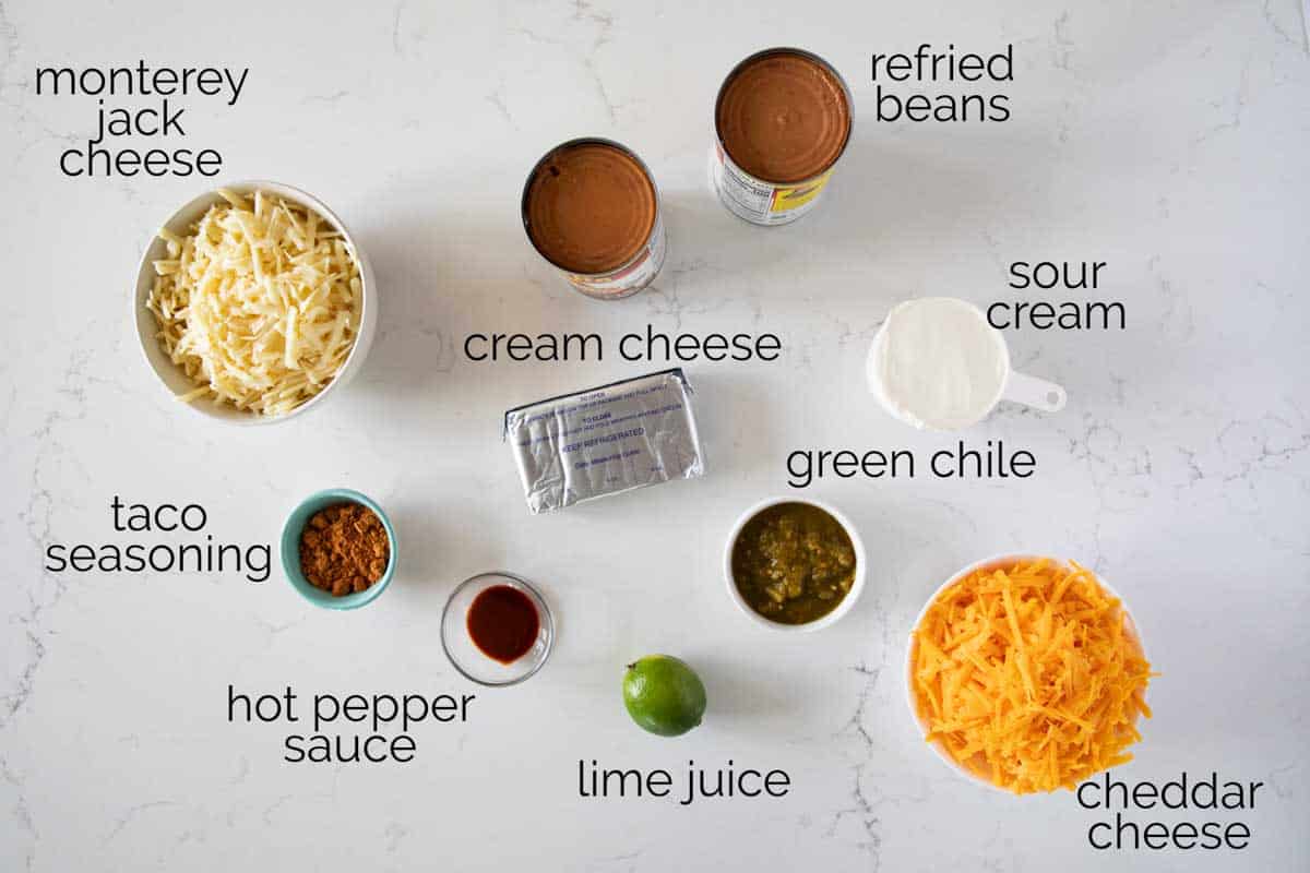 ingredients to make bean dip