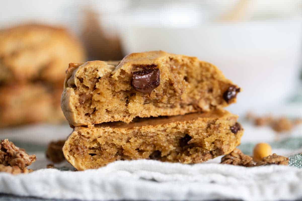 Breakfast Cookie in half to show inside texture