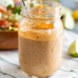 mason jar filled with Chipotle Ranch Dressing