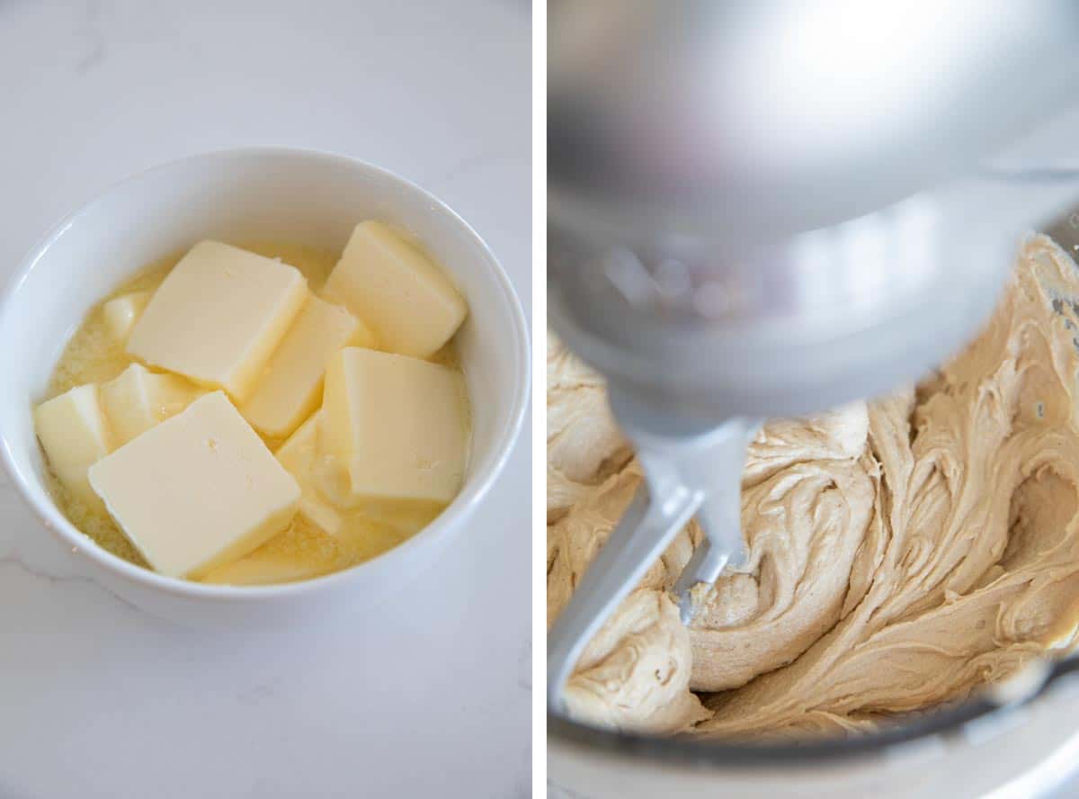 creaming butter and sugar in a mixer