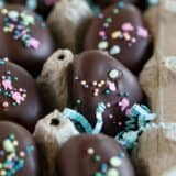 egg carton with Easter Egg Marshmallow Creme Truffles