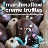 Easter Egg Marshmallow Creme Truffles with text overlay