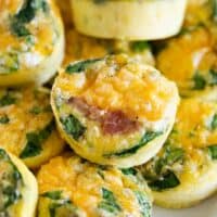 Egg Muffins with spinach, ham, and cheese