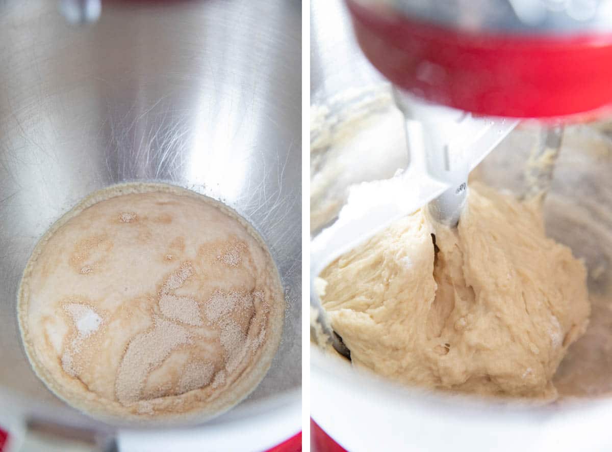 making the dough for homemade breadsticks