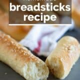 Homemade Breadsticks with text overlay