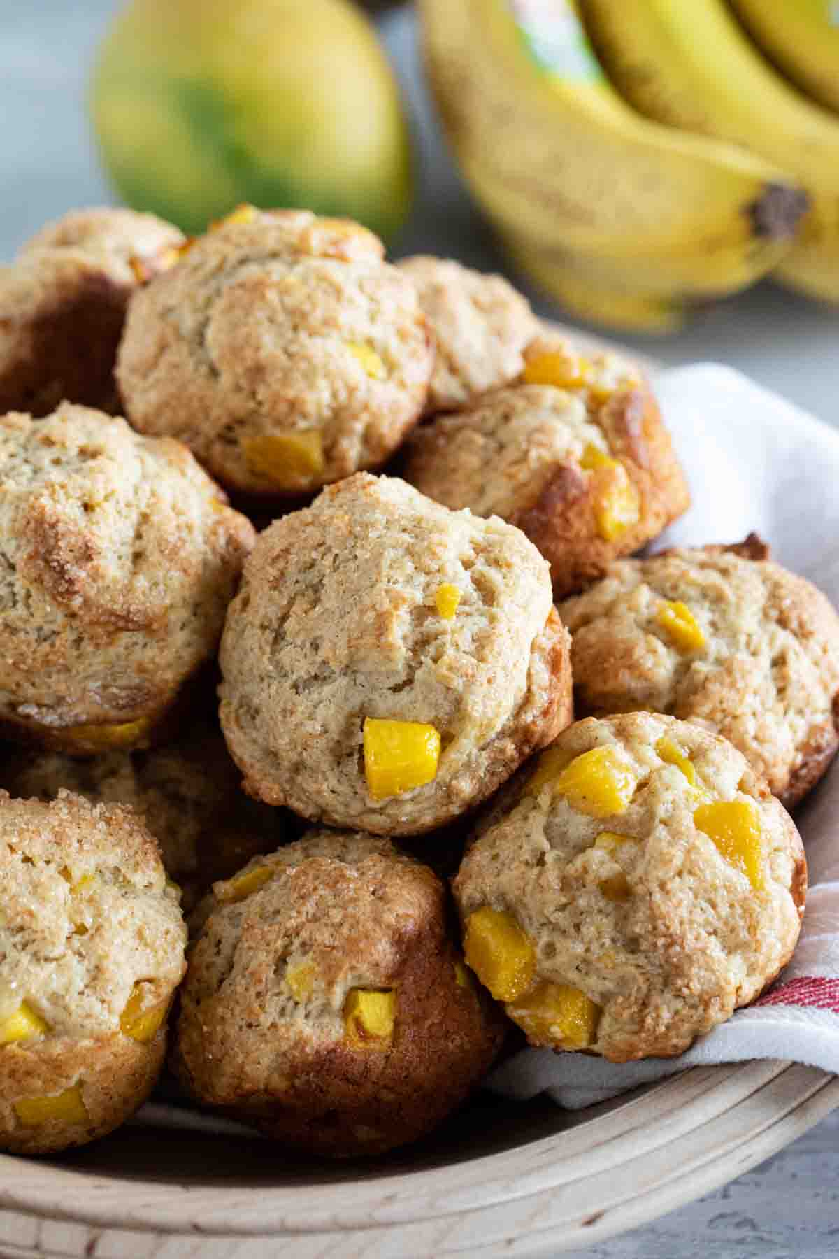 bowl filled with Mango Muffins with Banana
