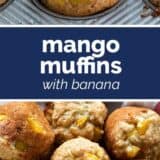 Mango Muffins with Banana collage with text bar