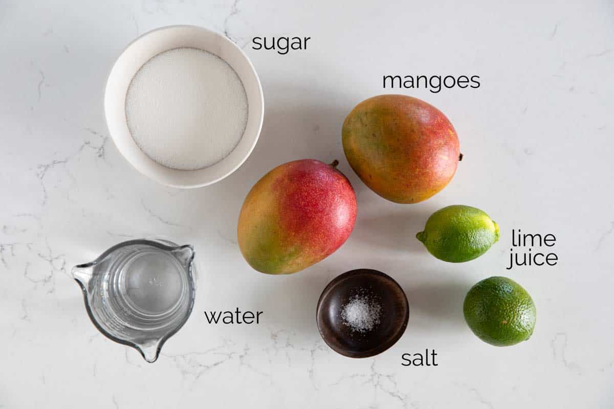 Ingredients to make Mango Sorbet