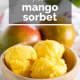 Mango Sorbet with text overlay