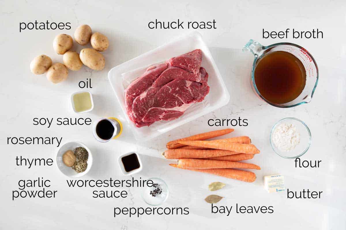 ingredients needed to make slow cooker pot roast