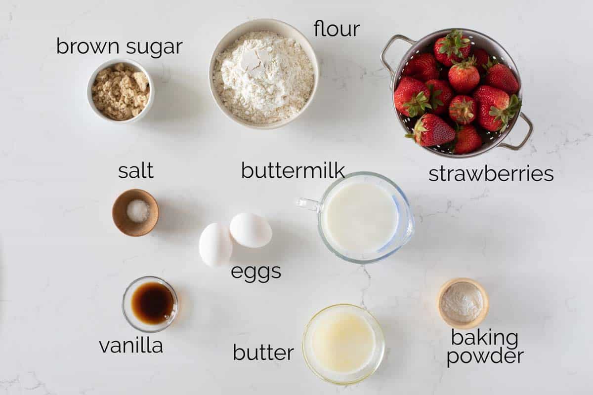 ingredients needed to make strawberry pancakes