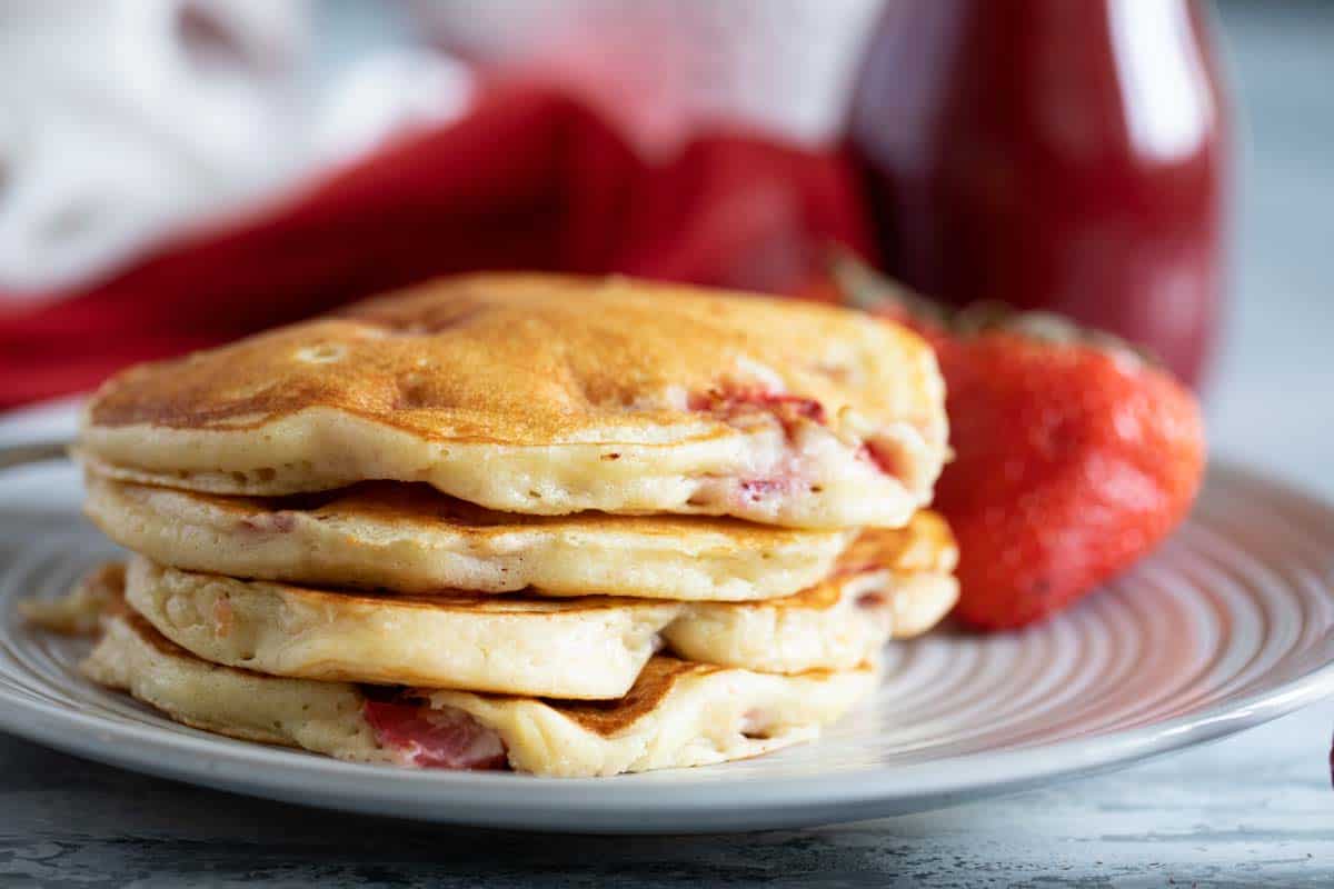 stack of Strawberry Pancakes