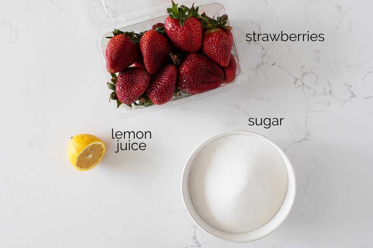 ingredients needed to make strawberry syrup