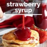 strawberry syrup with text overlay