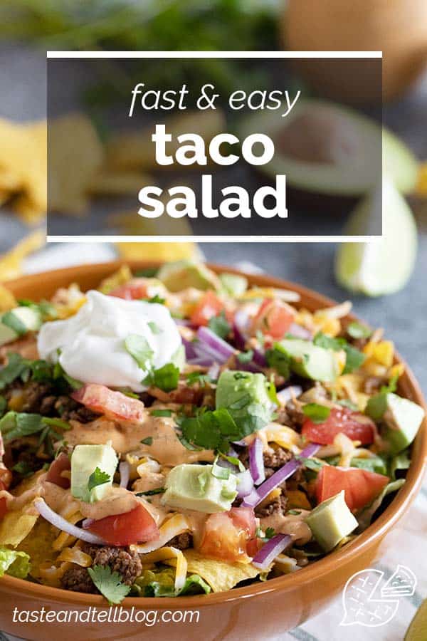 Easy Weeknight Taco Salad - Taste and Tell