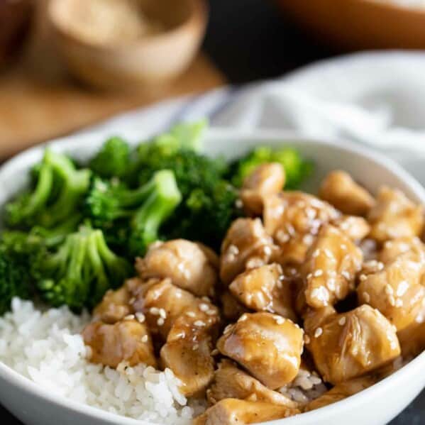Easy dinner - Teriyaki Chicken Bowls with rice and broccoli