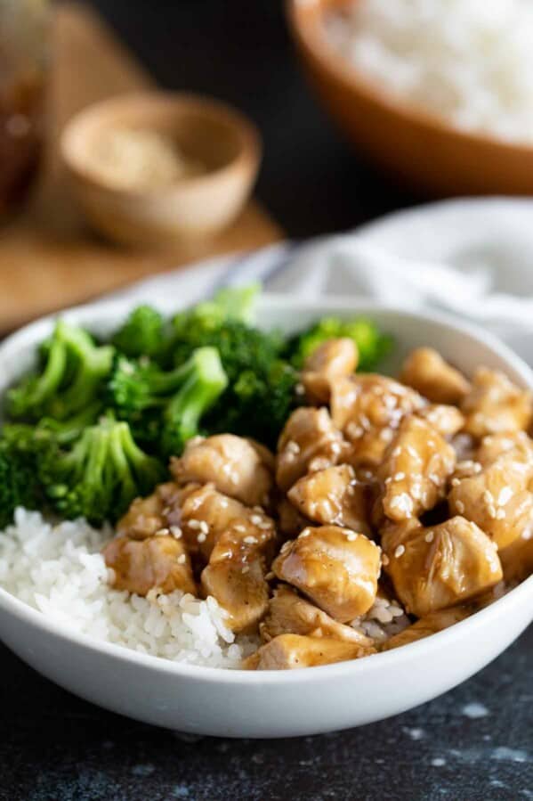 Easy dinner - Teriyaki Chicken Bowls with rice and broccoli