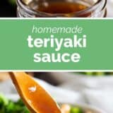 Teriyaki Sauce collage with text bar in the middle