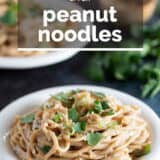 Thai Peanut Noodles with text overlay