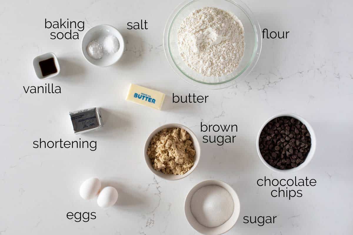Ingredients for Toll House Cookie Recipe