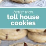 Toll House Cookie Recipe collage with text bar