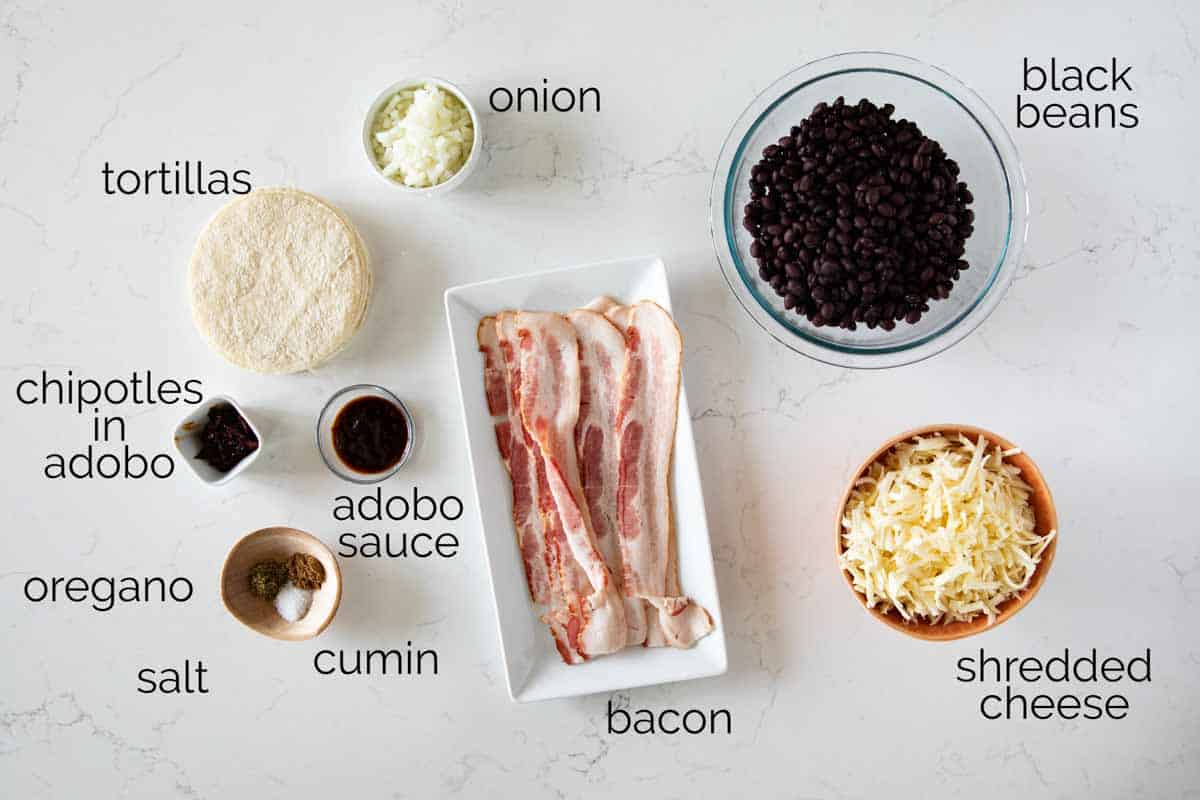 ingredients to make black bean tacos