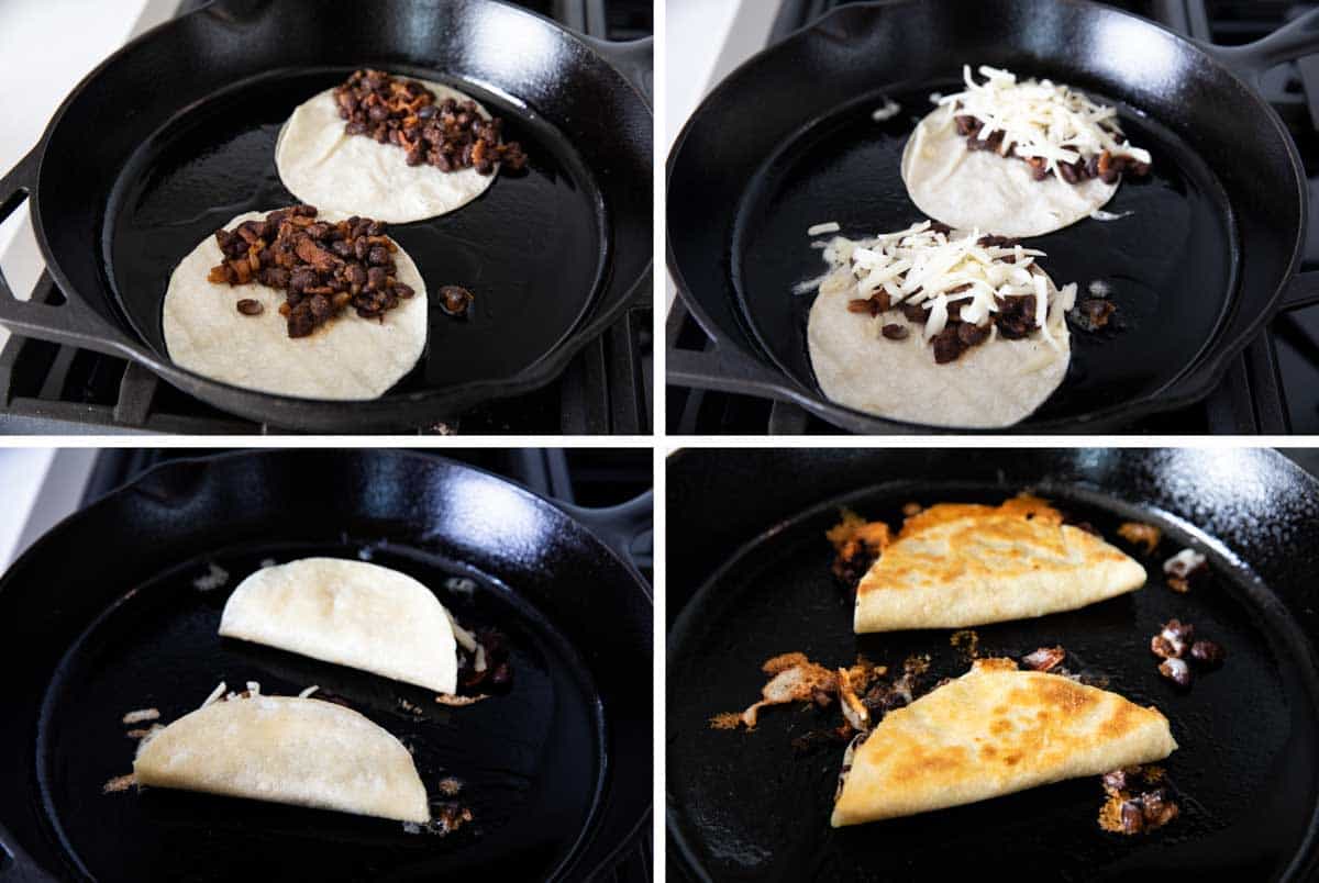 steps to assemble black bean tacos