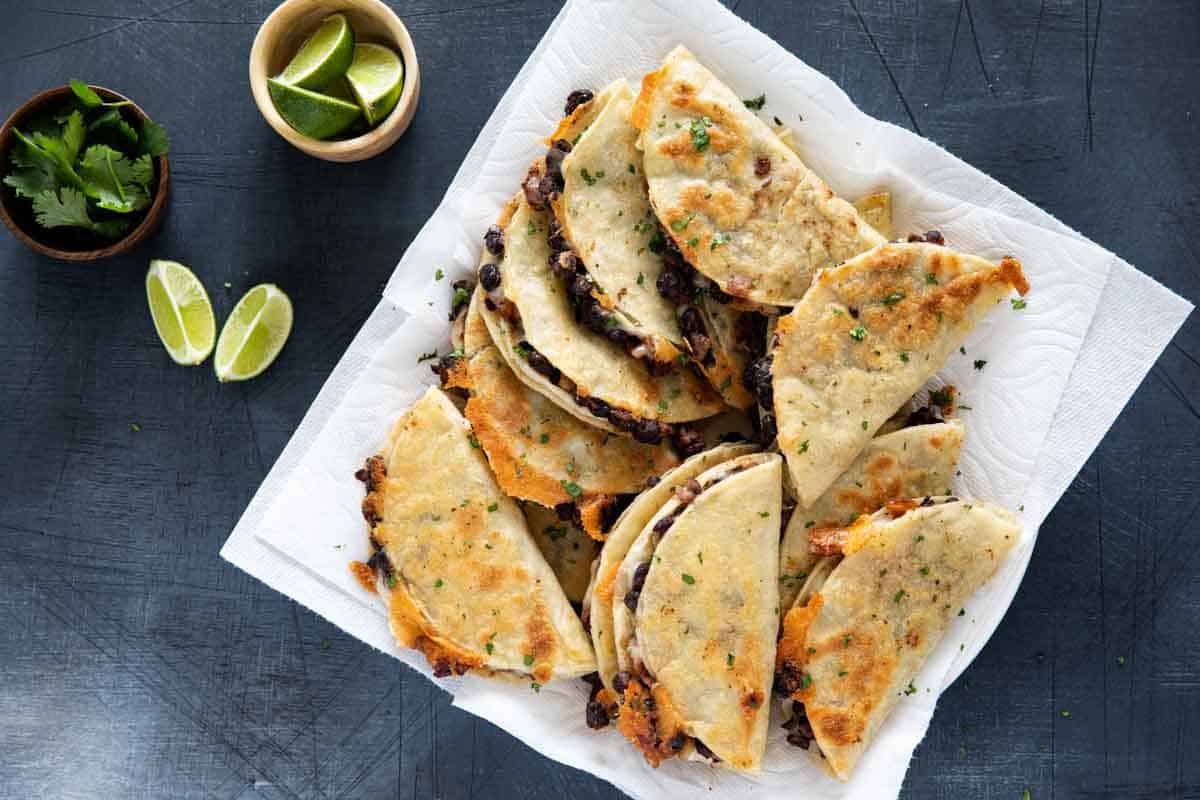 crispy black bean tacos on paper towels