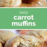 Carrot Muffins collage with text bar