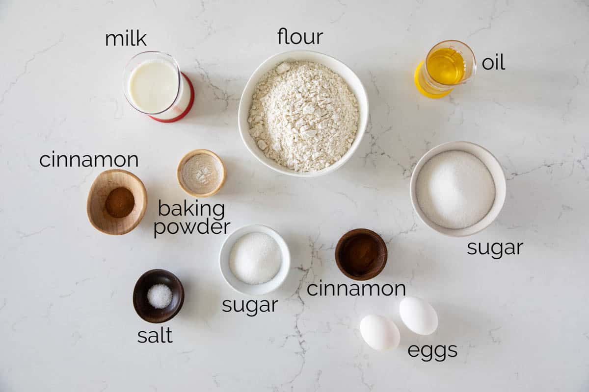 ingredients for Cinnamon Muffins