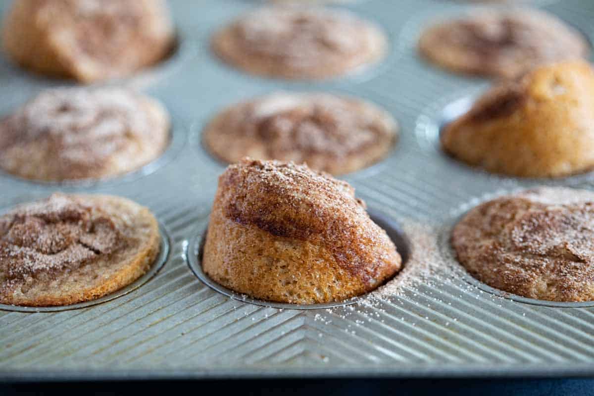 Cinnamon Muffins in a muffin pan
